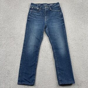 J.Crew Jeans Womens 27 Blue '96 Straight RE-96-IDG Denim High Rise Stretch
